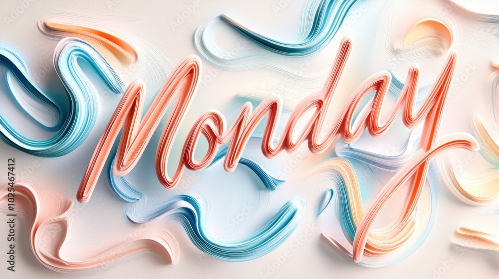 Fototapeta premium Colorful Monday Typography Art