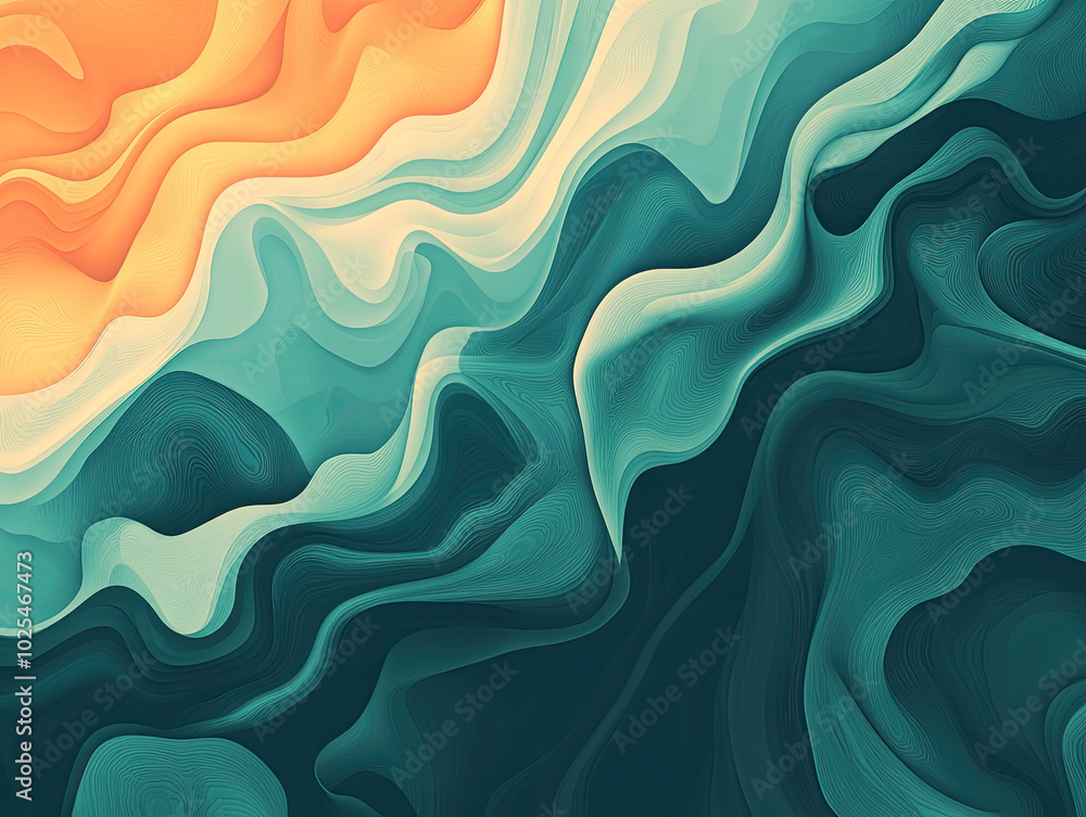 Vector Background with Teal and Deep Blue Gradients, Cool and Calming Vector Background with Teal and Deep Blue Gradients, Cool and Calming