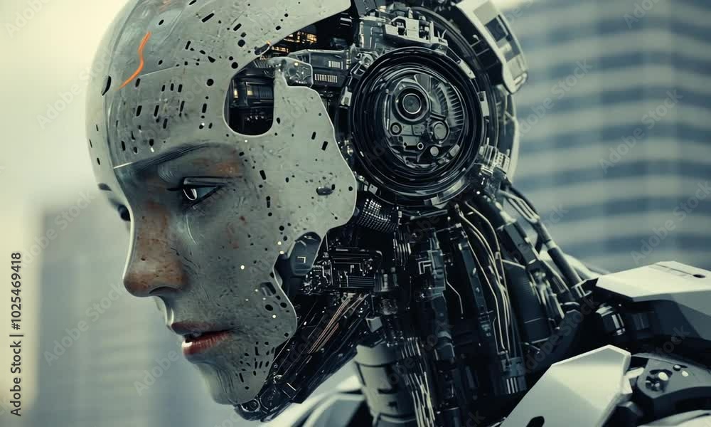 A Close-up of a Female Robot A Close-up of a Female Robot