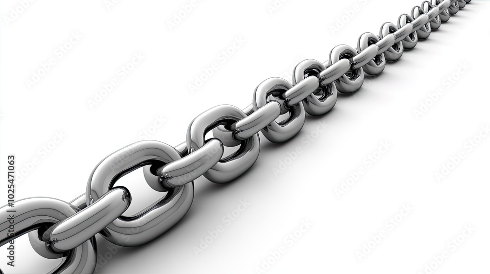 Metallic Chain on White Background Design Metallic Chain on White Background Design