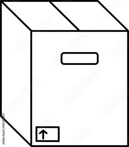 Closed cardboard box outline illustration vector