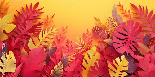 Vibrant hues of red and yellow leaves during the autumn season, Autumn foliage in vibrant red and yellow colors