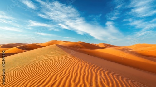 Serene Desert Landscape with Golden Sand Dunes