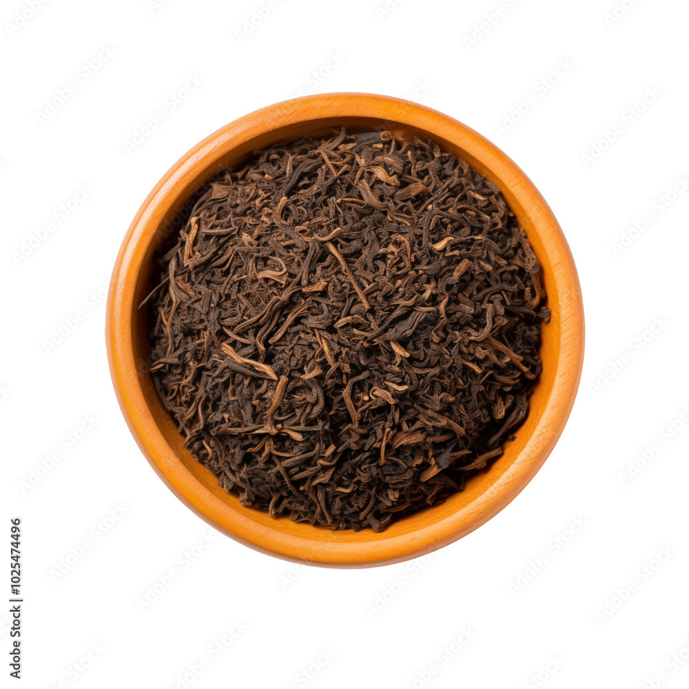 A Bowl Of Loose Leaf Black Tea On A Transparent Background A Bowl Of Loose Leaf Black Tea On A Transparent Background