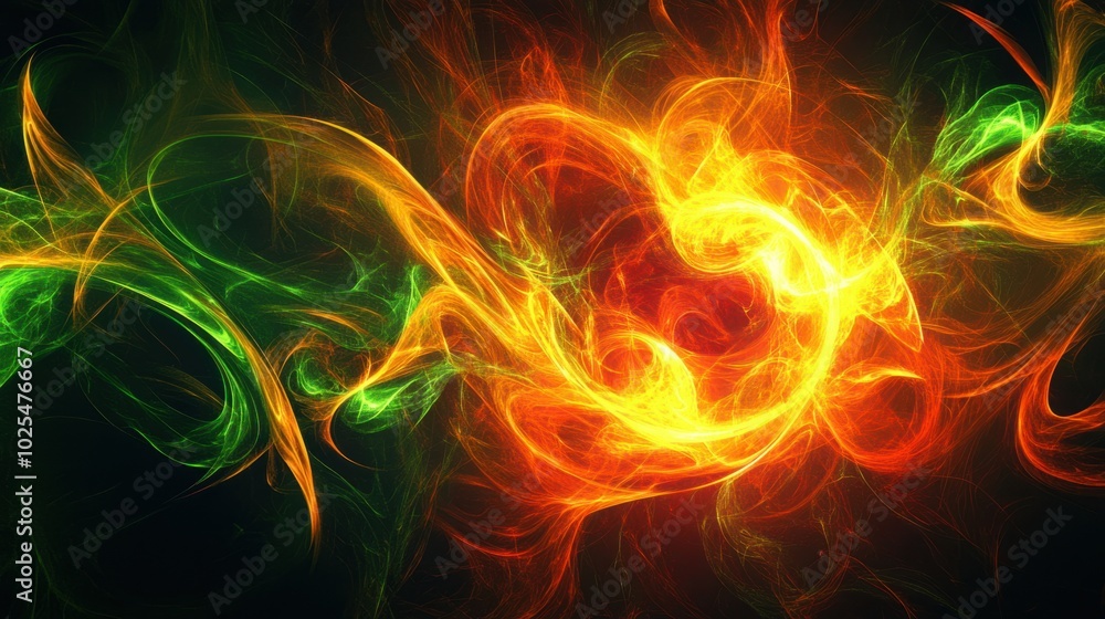 Vibrant Abstract Fractal Flame Vibrant Abstract Fractal Flame