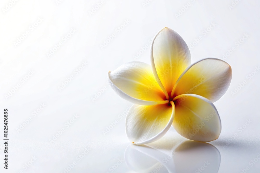 Minimalist frangipani flower isolated on white background with clipping path Minimalist frangipani flower isolated on white background with clipping path
