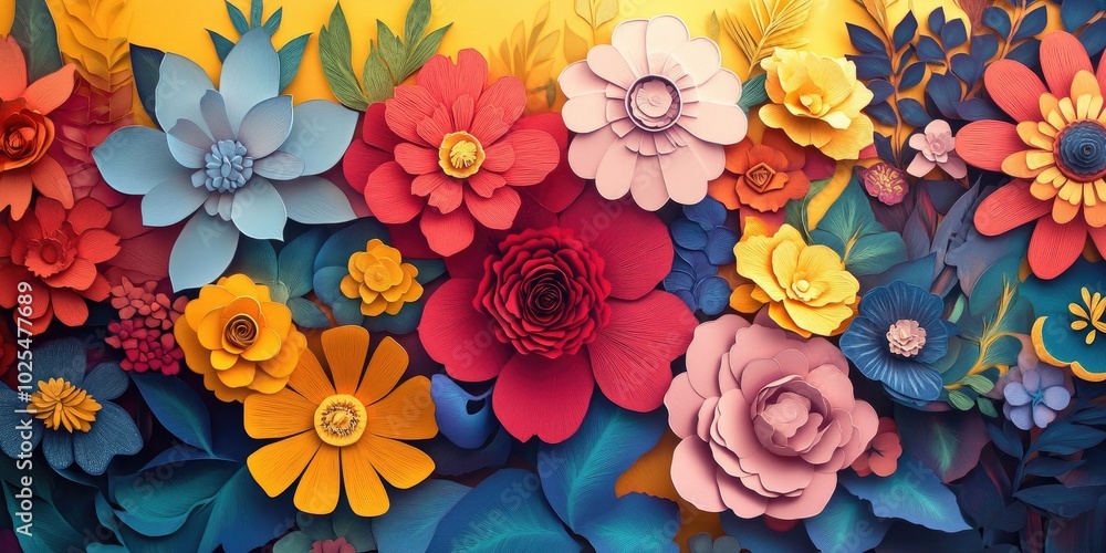 Vibrant and diverse blossoms in a stunning display, Colorful and varied flowers arranged beautifully Vibrant and diverse blossoms in a stunning display, Colorful and varied flowers arranged beautifully