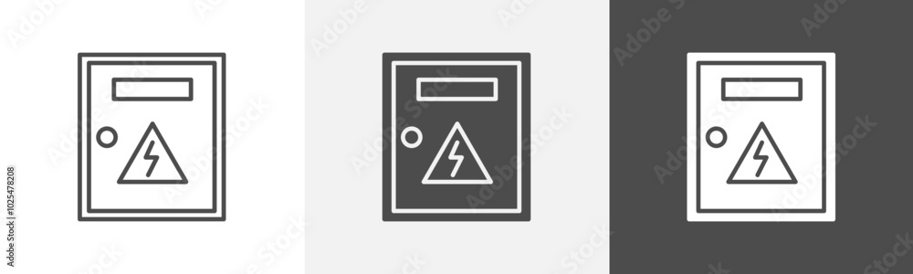 electric panel icon Thin line symbol collection electric panel icon Thin line symbol collection