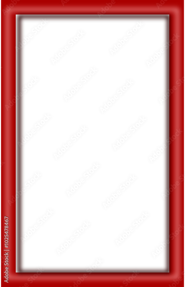 Red frame border on transparent background