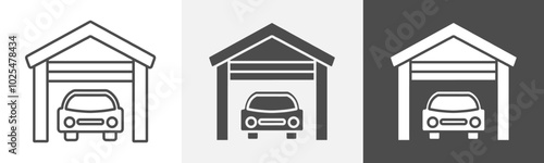 garage icon Thin line symbol collection