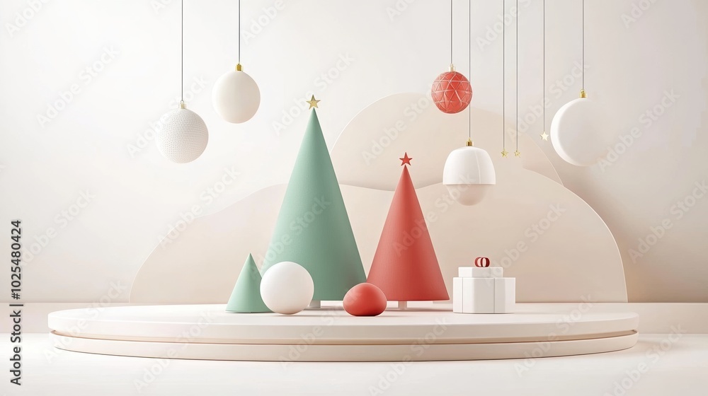 Colorful geometric shapes creating a festive display on a white background. Colorful geometric shapes creating a festive display on a white background.