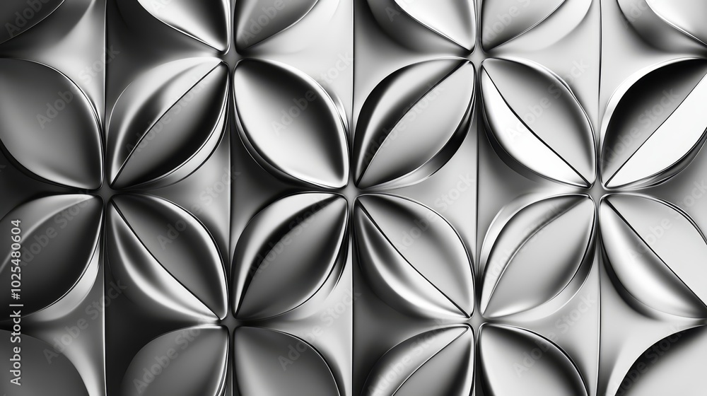 Abstract Silver Metallic Flower Pattern Background Abstract Silver Metallic Flower Pattern Background