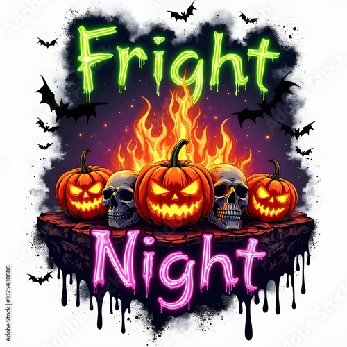 Halloween Fright Night T-shirt Design