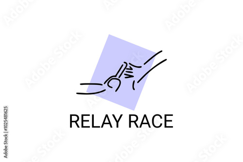 Relay race sport vector line icon. practice relay race. sport pictogram, vector illustration.
