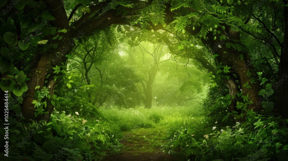 Naklejka premium Mystical Forest Pathway