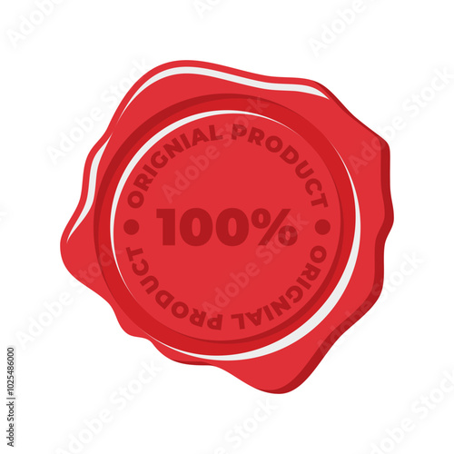 Simple red old wax seal flat vector illustration, wax stamp, old wax seal vector perfect for business needed