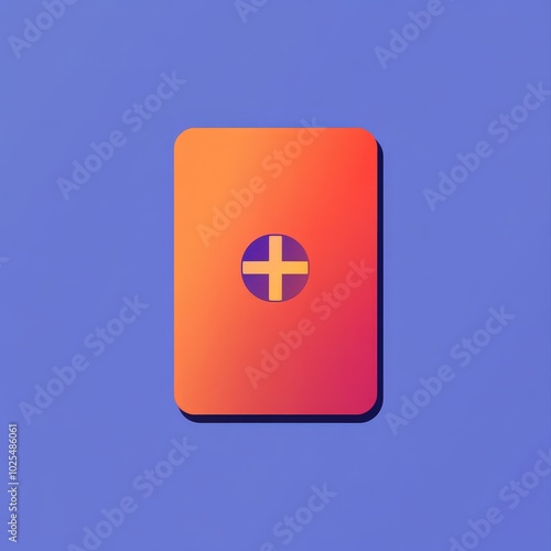 Colorful graphic card with a simple design on a vibrant background, perfect for creative projects. photo