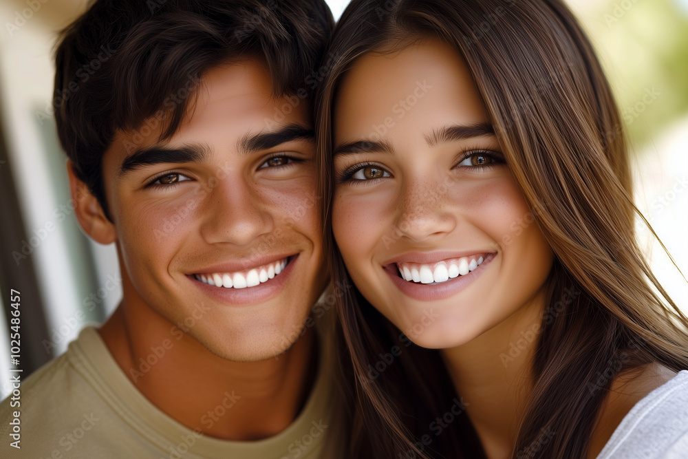 portrait of a happy couple, white teeth, dentist, happy clients, couple with new home portrait of a happy couple, white teeth, dentist, happy clients, couple with new home
