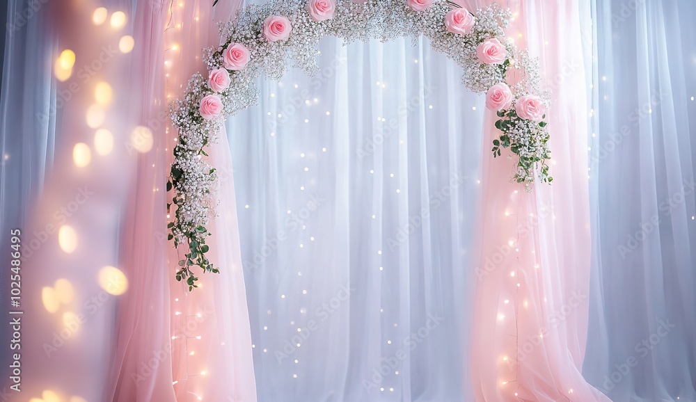 Elegant Wedding Arch with Detailed Decorations. Elegant Wedding Arch with Detailed Decorations.