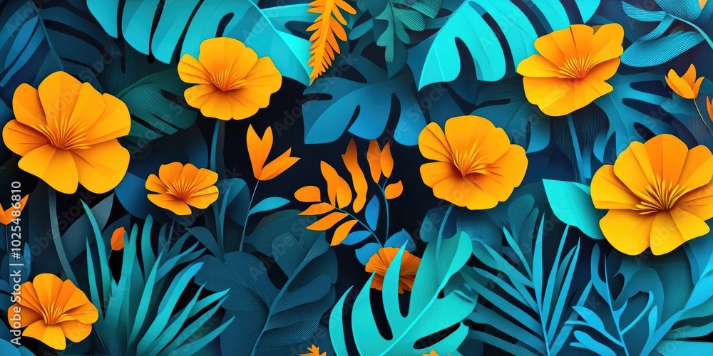 Vibrant yellow flowers in a garden, showcasing the interplay of light and shadow, highlighting the beauty of nature with marigolds Vibrant yellow flowers in a garden, showcasing the interplay of light and shadow, highlighting the beauty of nature with marigolds