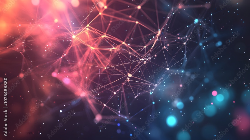 Abstract Network with Glowing Nodes and Lines Abstract Network with Glowing Nodes and Lines