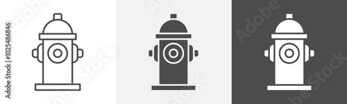 hydrant icon Simple thin line logo art