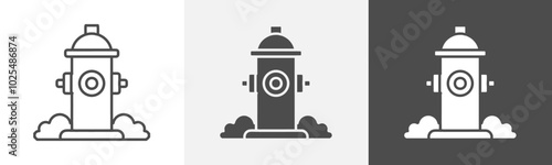 hydrant icon Simple thin line logo art