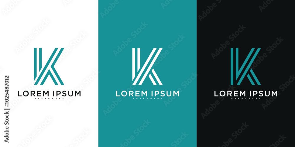 Initial letter K logo with abstract lines and shapes. Premium Vector Initial letter K logo with abstract lines and shapes. Premium Vector