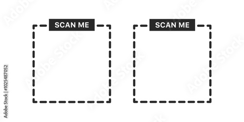 QR phone scan icon. technology, barcode, product scanner concepts. Flat vector design isolated illustration.