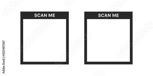 QR phone scan icon. technology, barcode, product scanner concepts. Flat vector design isolated illustration.