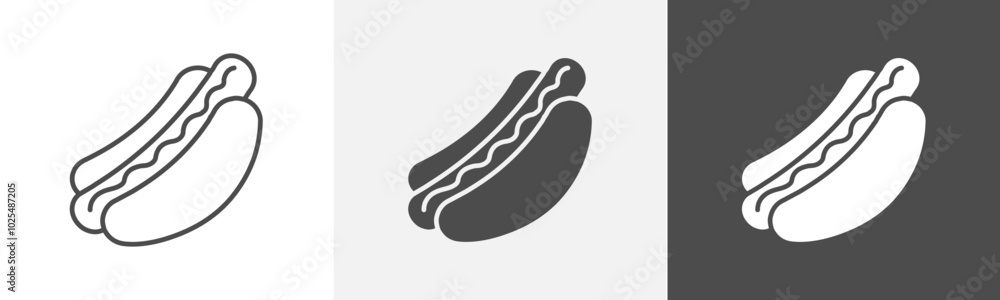 hotdog icon Simple thin line logo art hotdog icon Simple thin line logo art