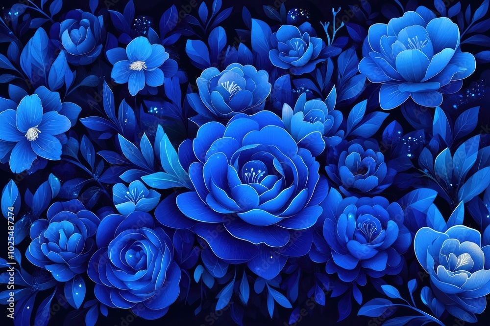 Stunning blue blossoms in full bloom, Beautiful blue flowers in full bloom Stunning blue blossoms in full bloom, Beautiful blue flowers in full bloom