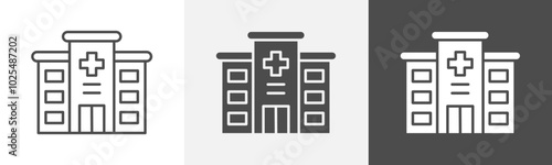 hospital icon Simple thin line logo art
