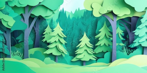 Numerous young spruces flourishing in a woodland area Emphasizing the theme of forest preservation and sustainability