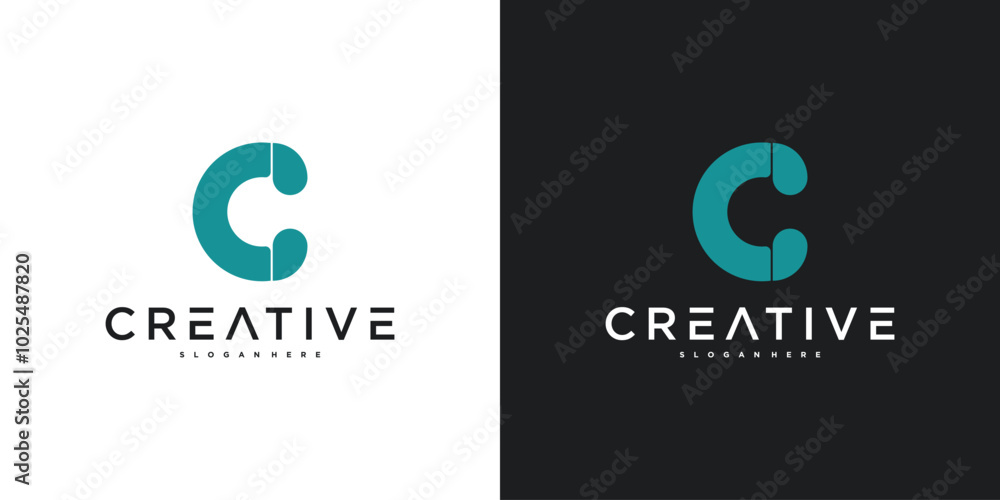 Initial letter C logo design template, modern unique design. Premium Vector Initial letter C logo design template, modern unique design. Premium Vector