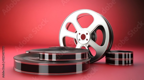 Glossy 3D video icon with a sleek play button design. Vibrant and modern visual style, perfect for digital interfaces, multimedia presentations, and app development. High-quality, minimalistic,