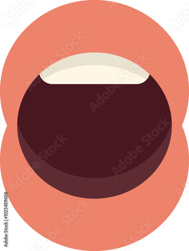 Cartoon open mouth with teeth showing is talking, singing, or shouting