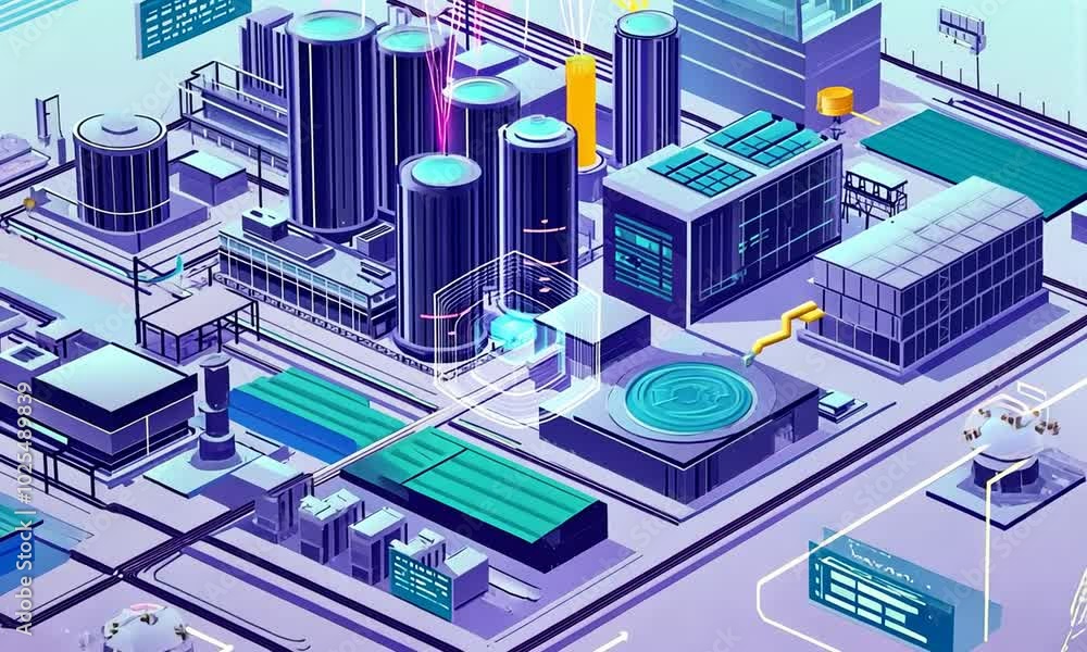 Futuristic Factory Illustration Futuristic Factory Illustration
