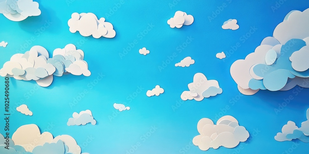 Expansive blue sky with scattered small clouds in a panoramic view, Vast blue sky with fluffy clouds in a wide panoramic scene Expansive blue sky with scattered small clouds in a panoramic view, Vast blue sky with fluffy clouds in a wide panoramic scene