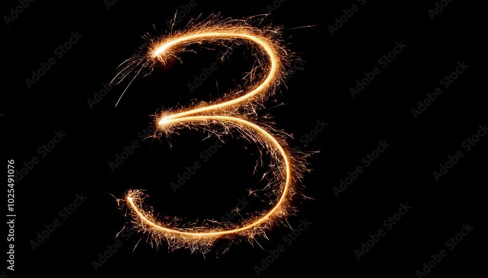 Sparkler Art Number Three for Celebrations Sparkler Art Number Three for Celebrations