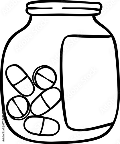 pill bottle doodle outline