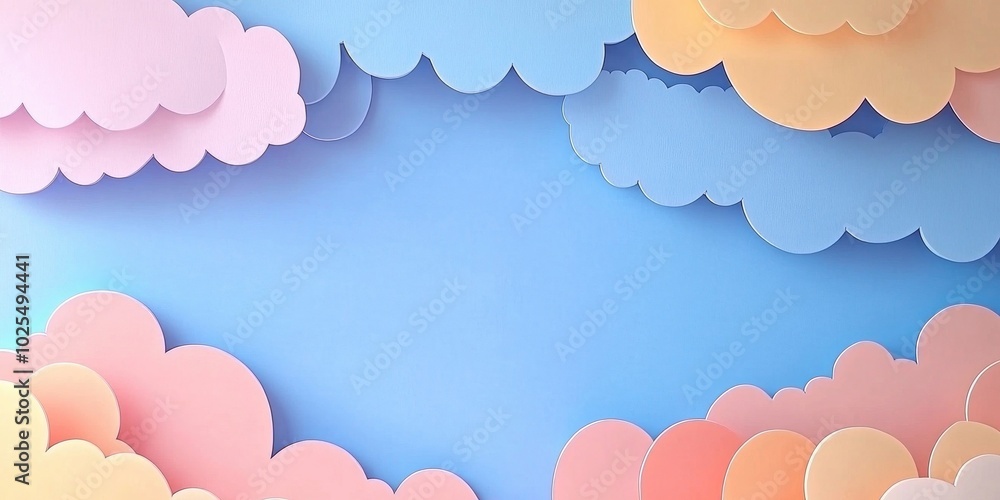 Blue sky backdrop with clouds Ideal for adding text, Clear blue sky background with clouds suitable for overlaying text Blue sky backdrop with clouds Ideal for adding text, Clear blue sky background with clouds suitable for overlaying text