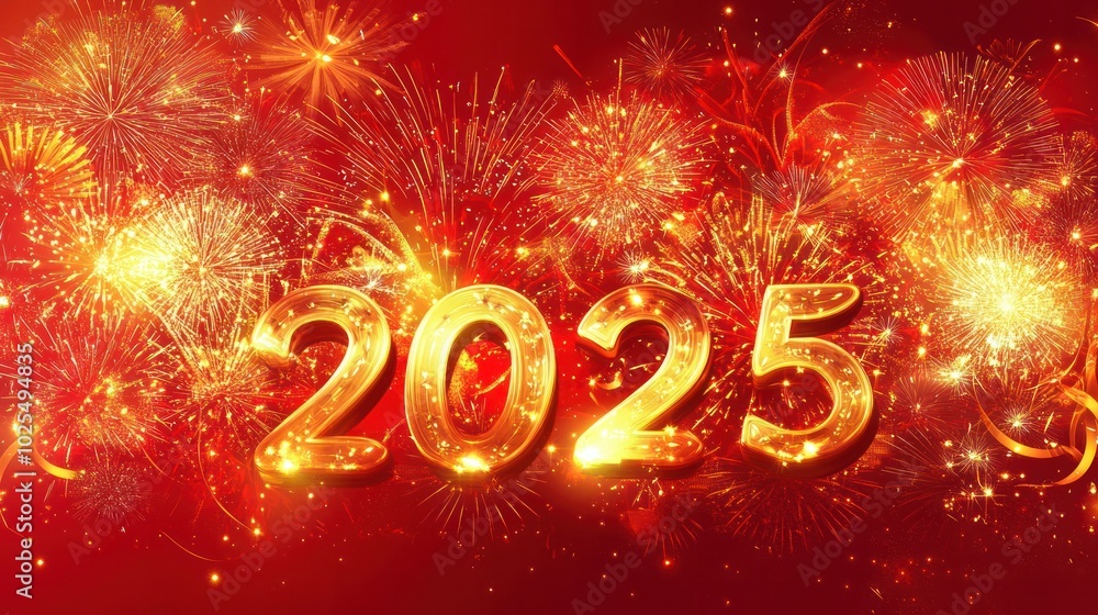 A vibrant red background adorned with an explosion of abstract golden fireworks, creating a festive atmosphere. The fireworks are intricately designed with swirling patterns and radiant sparks A vibrant red background adorned with an explosion of abstract golden fireworks, creating a festive atmosphere. The fireworks are intricately designed with swirling patterns and radiant sparks