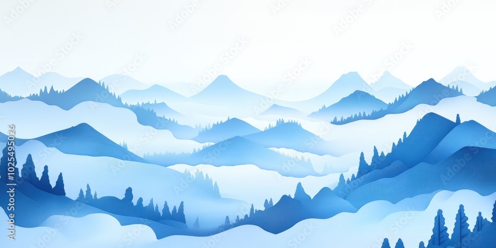 Misty hills surrounded by fog in a scenic landscape, Misty hills enveloped in fog in a picturesque setting Misty hills surrounded by fog in a scenic landscape, Misty hills enveloped in fog in a picturesque setting