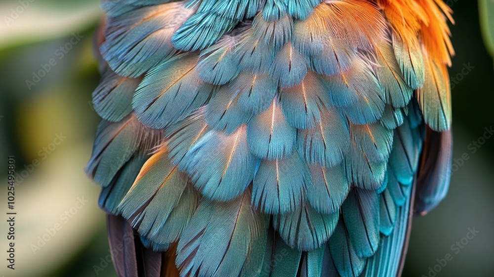 Fototapeta premium Vibrant Feathers of a Colorful Bird from Nature