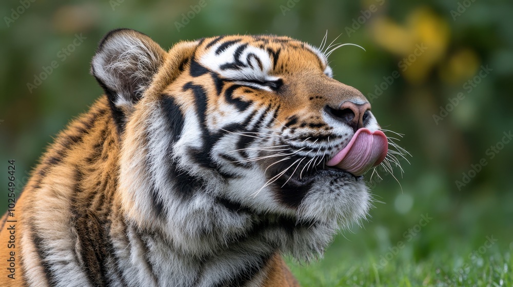 Fototapeta premium Playful Tiger Enjoying a Moment in Nature