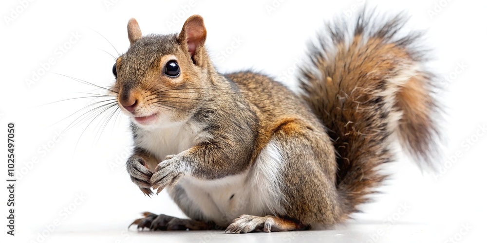 Obraz premium cute squirrel isolated on white background