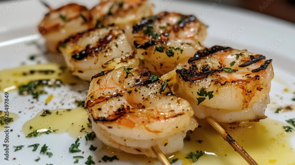 Grilled Shrimp Skewers with Garlic Butter Sauce Grilled Shrimp Skewers with Garlic Butter Sauce