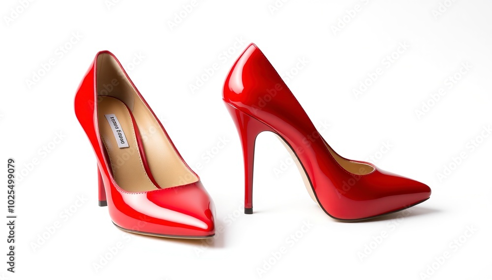 Red high heel shoes isolated on white background. A pair of red high hell shoes isolated. Pair of red high heeled shoes. Red high heel women shoes on white background. Shoe for women. Red high heel shoes isolated on white background. A pair of red high hell shoes isolated. Pair of red high heeled shoes. Red high heel women shoes on white background. Shoe for women.