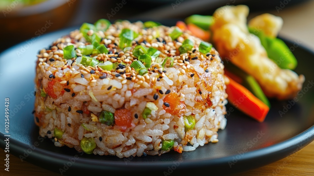 Delicious Rice Dish with Vegetables and Sesame Seeds Delicious Rice Dish with Vegetables and Sesame Seeds